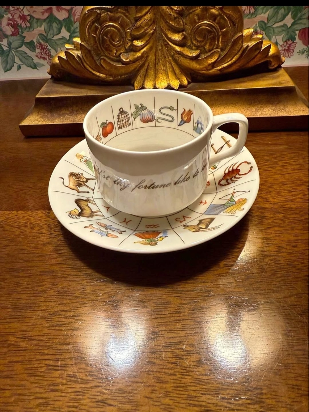 A Rare Find Jon Anton - Zodiac Motif Bone China Cup & Saucer - With Instructions